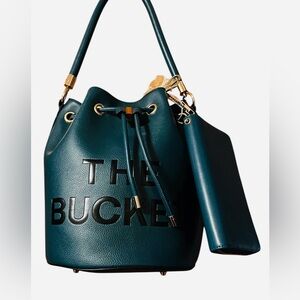 Classic Fashion The Bucket Dark Green Faux Leather Bag